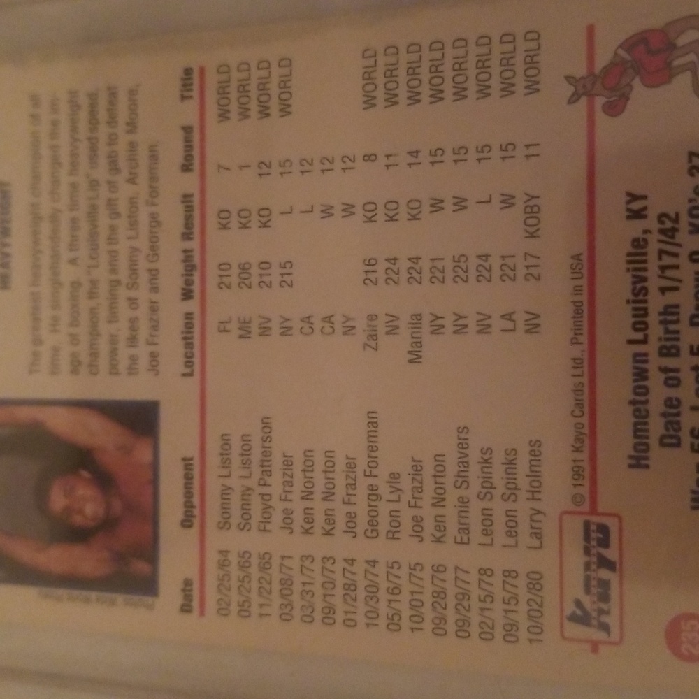 Muhammad Ali Boxing Card - Picture 3 of 3